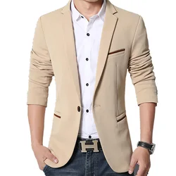 5XL-M Marke Mens Casual Blazer Frühling Herbst Mode Slim Fit Anzug Jacke Einreiher Business Büro Social Blazer Hommes