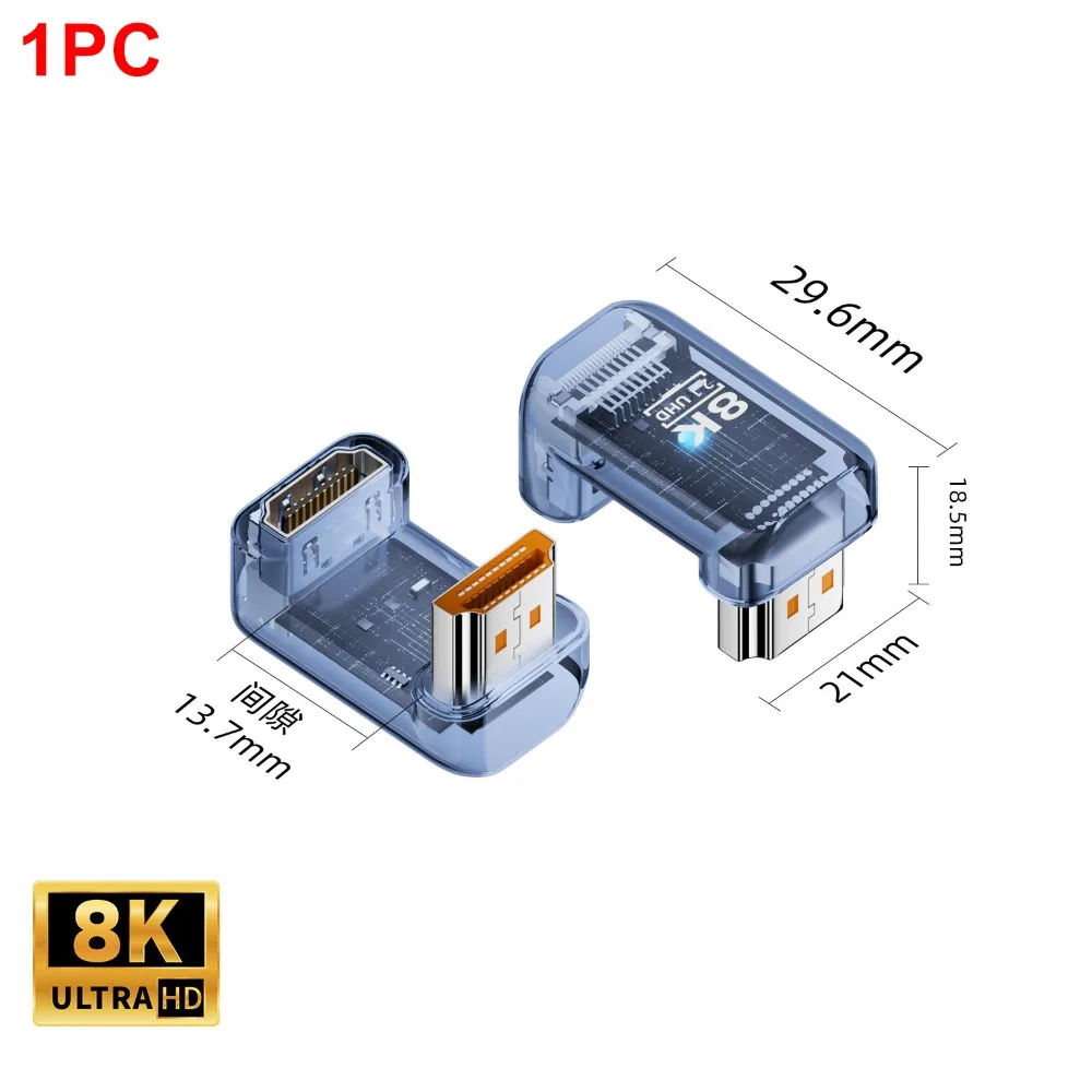 

8K 60HZ HDTV адаптер «папа-мама» прозрачный индикатор UHD2.1 удлинитель ABS мини HDTV соединитель ТВ-приставка монитор