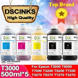 5PC 500ML Pigment Ink for Epson SC T3000 T5000 T7000 T3200 T5200 T7200 T3270 T5270 T7270 T3270D T5270D T7270D T3070 T5070 T7070