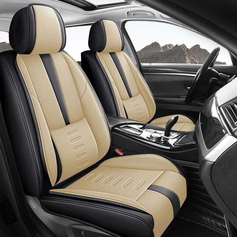 

Минималистичный чехол для автомобильного сиденья с фиксированной поясничной опорой — одинарное переднее сиденье, износостойкая искусственная кожа премиум-класса, универсальная посадка