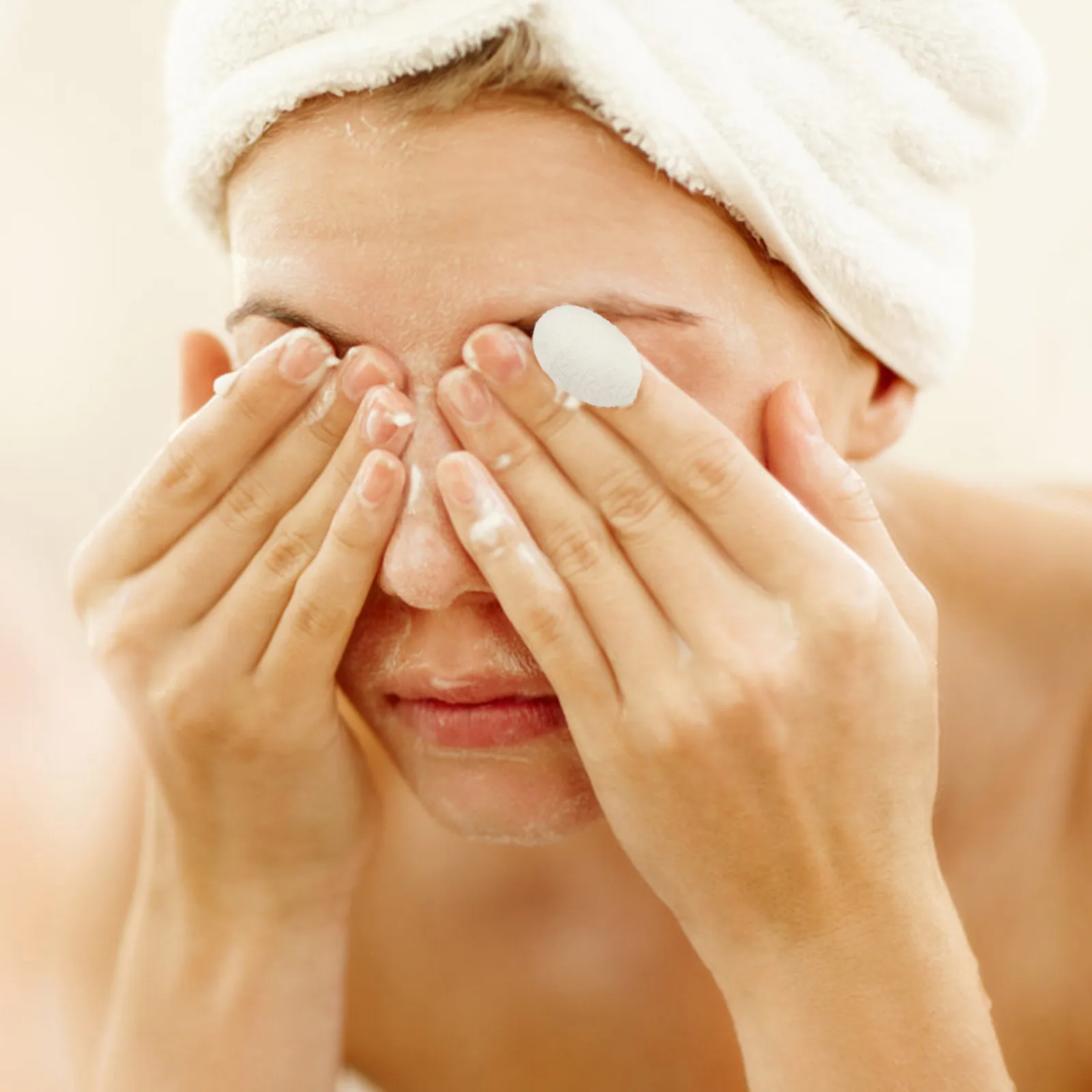 100 Unidades de Bolas Esfoliantes Faciais de Seda Orgânica para Limpeza Profunda, Cuidado Facial, Remoção de Cravos, Maquiagem, Lábios e Olhos