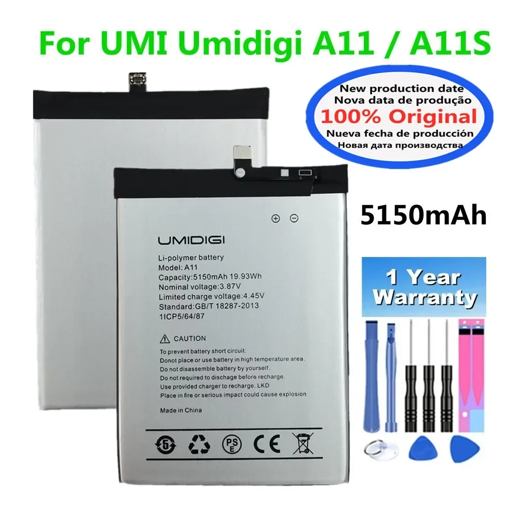 High Quality Original UMI Battery For UMI Umidigi A11S / A11 5150mAh Mobile Phone Battery Bateria Fast Shipping + Tools