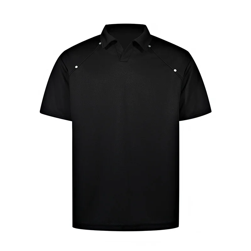 Men's Summer Trendy Loose Quick Drying Sports Leisure Short Sleeved Top Outdoor Comprehensive Training Fashion Collar T-shirt