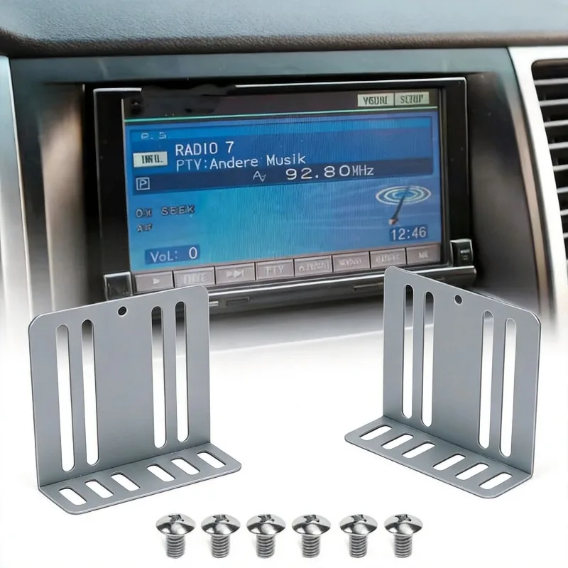 Double Din Car Radio Installation HD Kit with MP5 Holder Support Bracket for 2 Din Car Stereo Replacement Units Auto Audio Parts