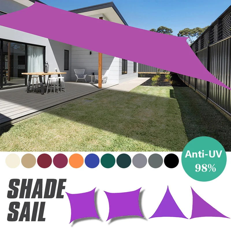 

Purple Garden Sun Shade Sail Waterproof Anti-UV Triangle Rectangle Shade Canvas Outdoor Camping Awning Courtyard Pool Shade