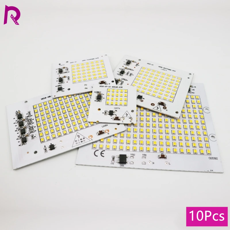 

10 шт. 110В 220В Светодиодные чипы-матрицы (LED Beads) с высокой светоотдачей 10Вт 20Вт 30Вт 50Вт 100Вт для осветительных приборов, прожекторов и ламп