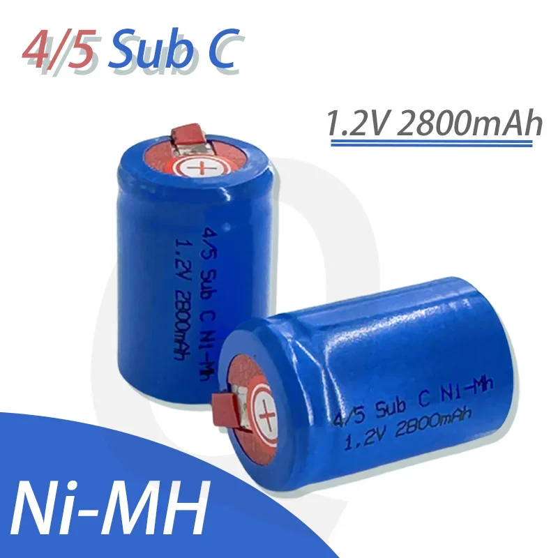 

2024 New High Quality 4/5SC SC Sub C Li Po Lithium Battery 1.2V 2800Mah Rechargeable NiMH Battery with Solder Rod