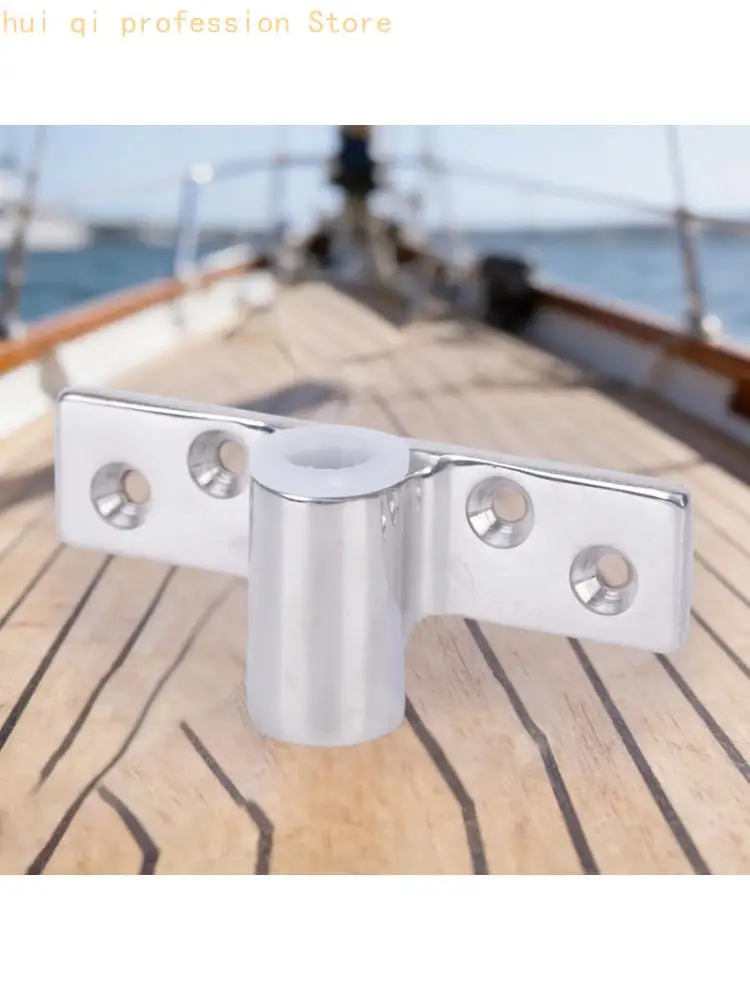Marine Hardware Oarlock Socket Base Side Mount Bracket in 316 Stainless Steel with Boat Ready Four Hole Plate for Replacement