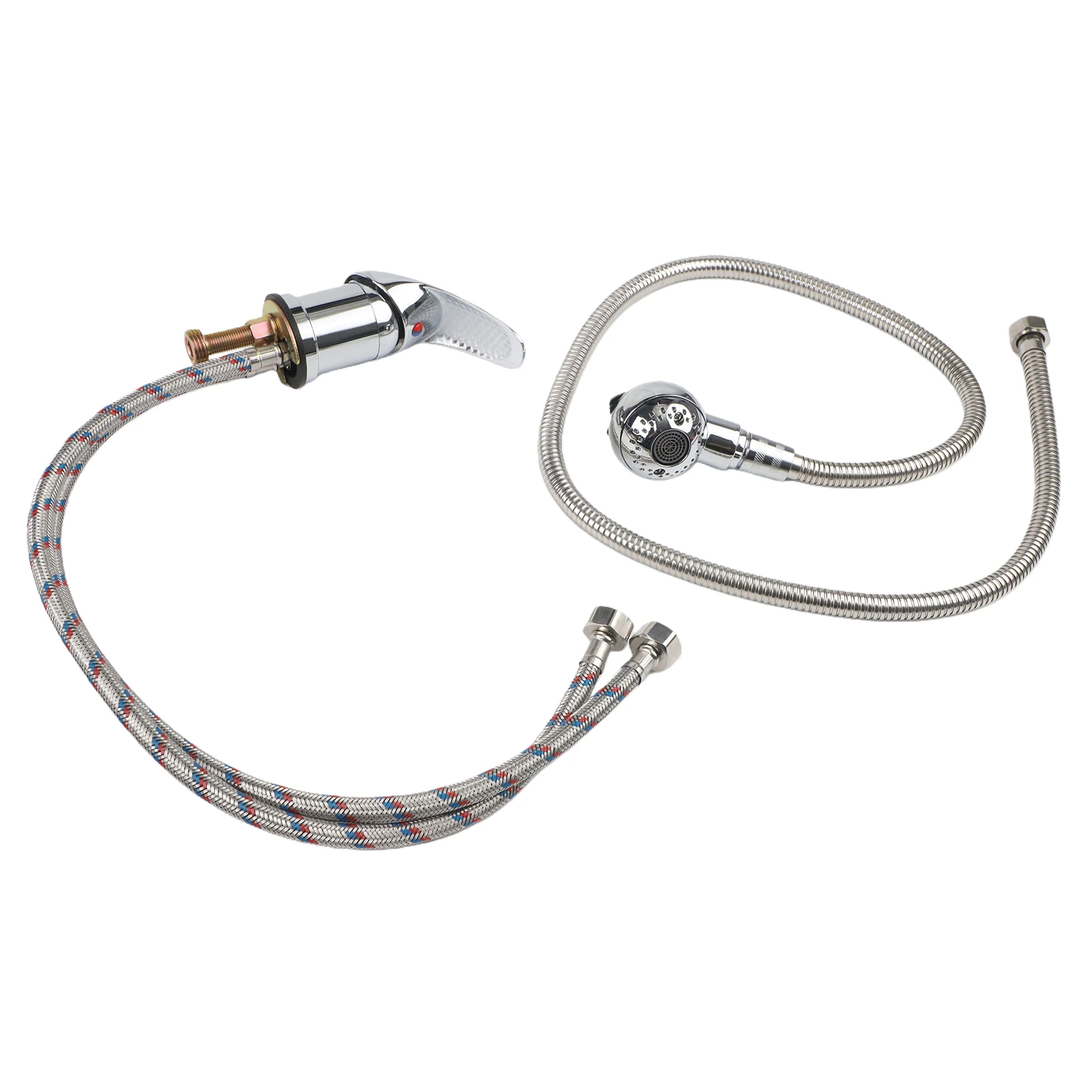 Shampoo Bed Faucet for Barber Shops with Dual Temperature Control and Integrated Shower Hose for Tousle Salon Use
