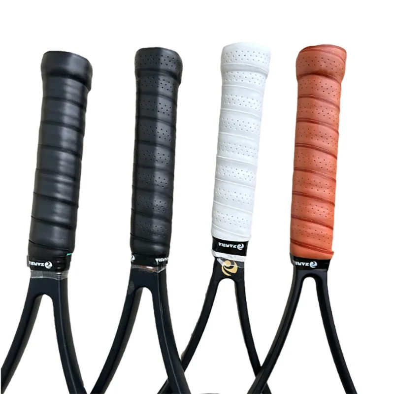 

NEW Perforated PU Leather Sweatband Tennis Badminton Racket Overgrip Wear-resistant Non-slip 2 PCS