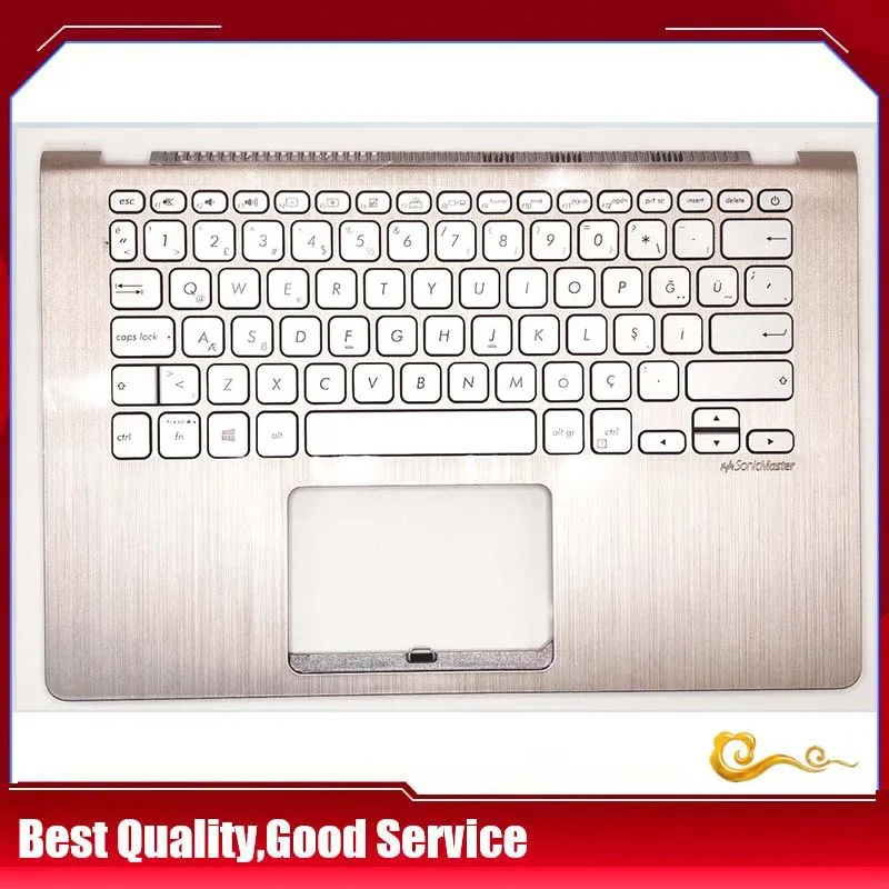 New/Org upper cover For ASUS vivobook S4300 S4300U S4300F X430 X430U Palmrest TR Turkey upper cover w/Backlight,Golden