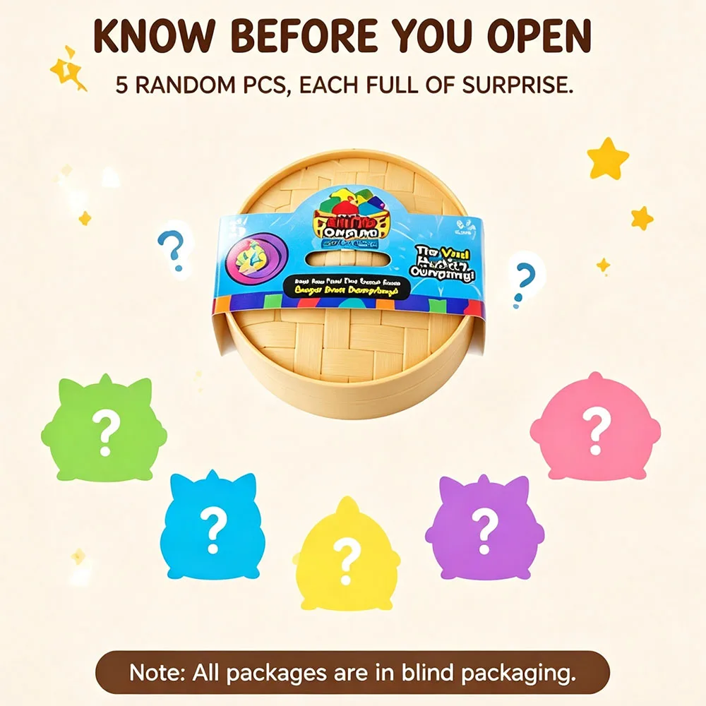 Realistic Fake Food Prank Gag Gift 5Pcs Surprise Blind Box Colorful Steamed Bun Dim Sum Tactile Squeeze Prop Trendy Desk Decor view 5
