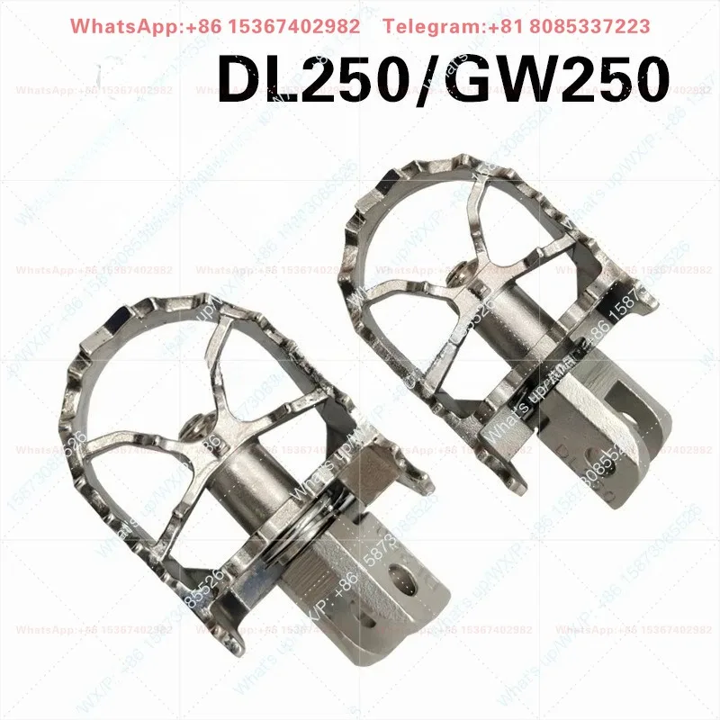 DL250 GW250 Stainless Steel Rotating Foot Pegs Motorcycle Modified Footrest Replacement Accessories