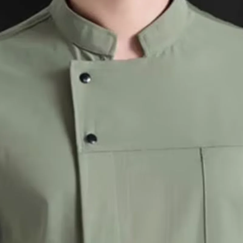 Stain-resistant Chef Coat Stain-Resistant Washable Stand-Up Collar Work Clothes Restaurants Hotels Clubs Chef Coat