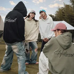 TFETTERS Brand Baggy Hooded Sweatshirt for Couples 2026 New Autumn Winter Vintage Embroidery Men Hoodie Outdoors Motion Clothing