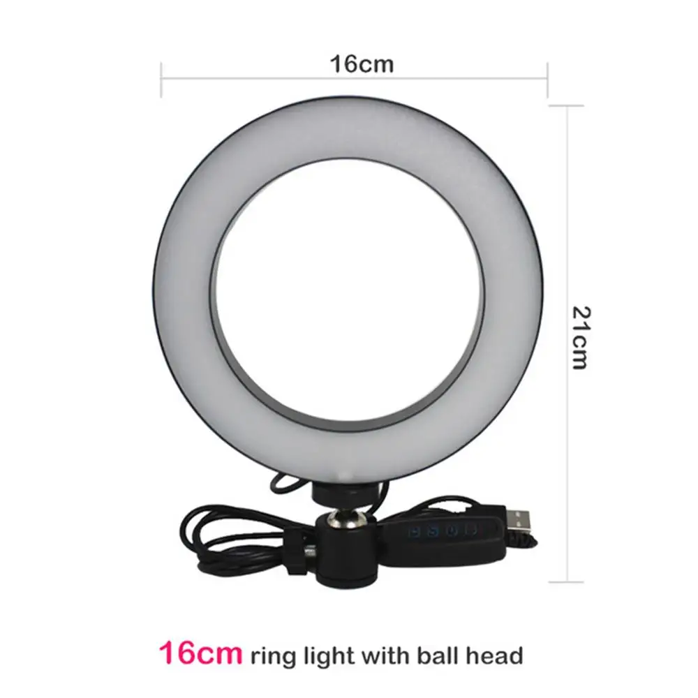 W/Tripod Video Light Lamp Ring Fill Light LED Ring Light Dimmable Beauty Makeup Photography Three-Speed Universal Stand