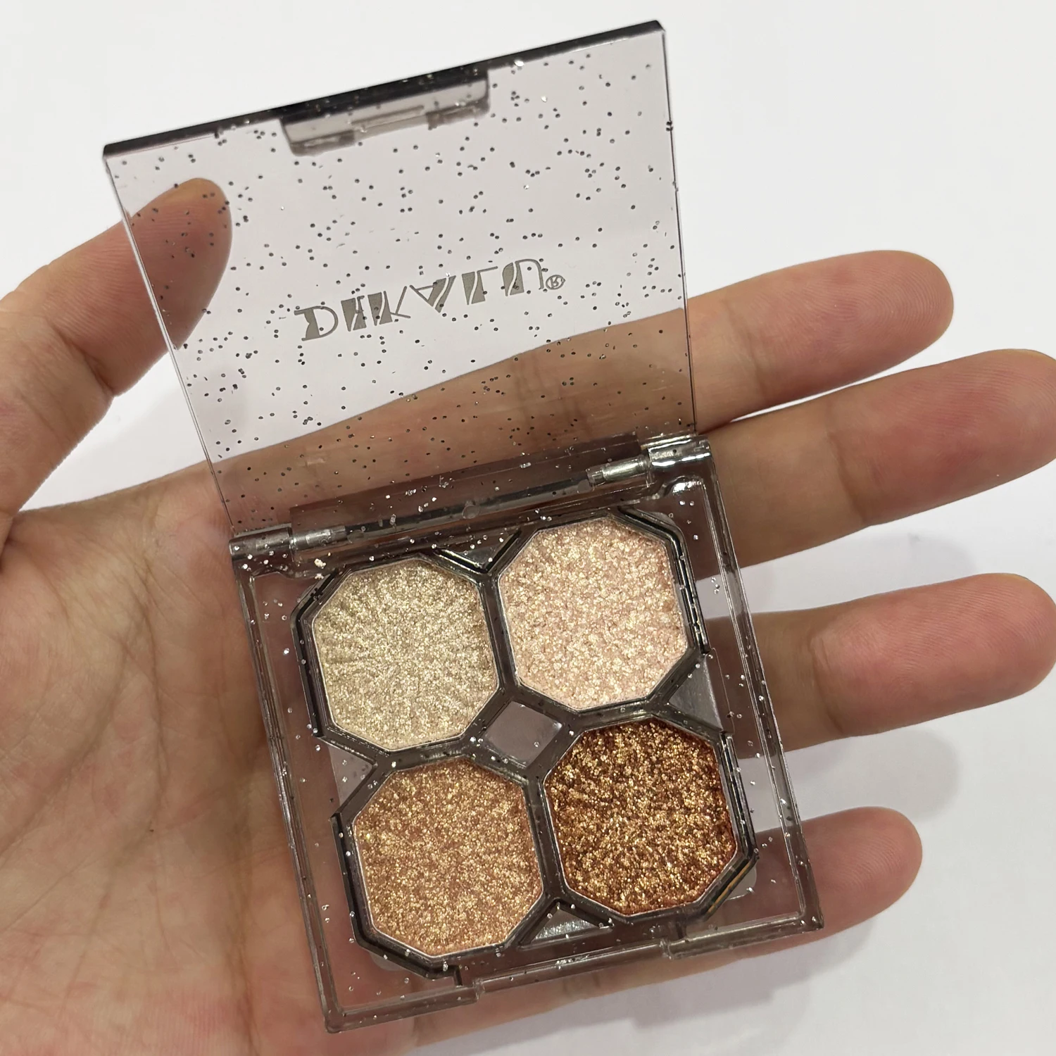Palette de fards à paupières à paillettes, 4 couleurs, diamant nacré, poudre d'ombre à paupières, cosmétiques, ensemble de paillettes brillantes