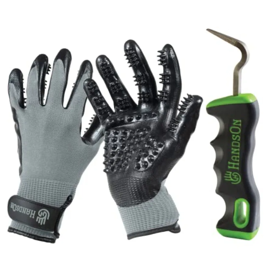 

Перчатки для груминга Handson Pet Grooming Gloves Horse Hoof Pick Bundle – перчатки для удаления шерсти, для вычесывания, купания и массажа собак, кошек, лошадей – Me