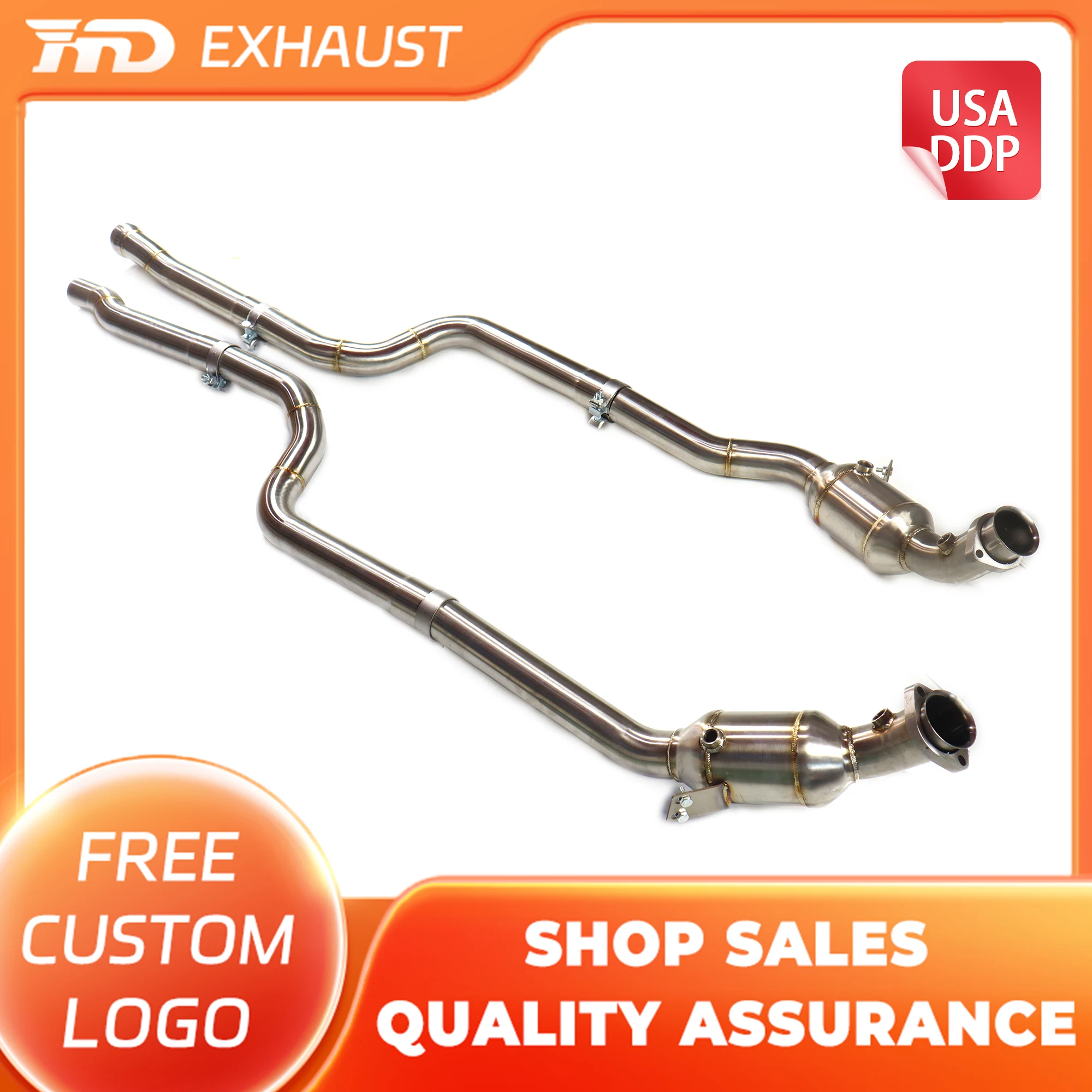 

HMD Лидер продаж SS304 даунпайп для Mercedes Benz CLS320 CLS400 3.0T без теплозащитного экрана выхлопной системы