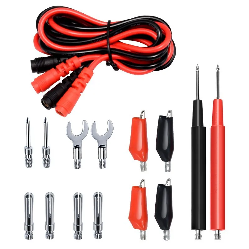 16PCS Multimeter Test Leads Kit Replacement Test Wire Set + Alligator Clips Banana Plugs Test Probes Banana Plugs for Multimeter