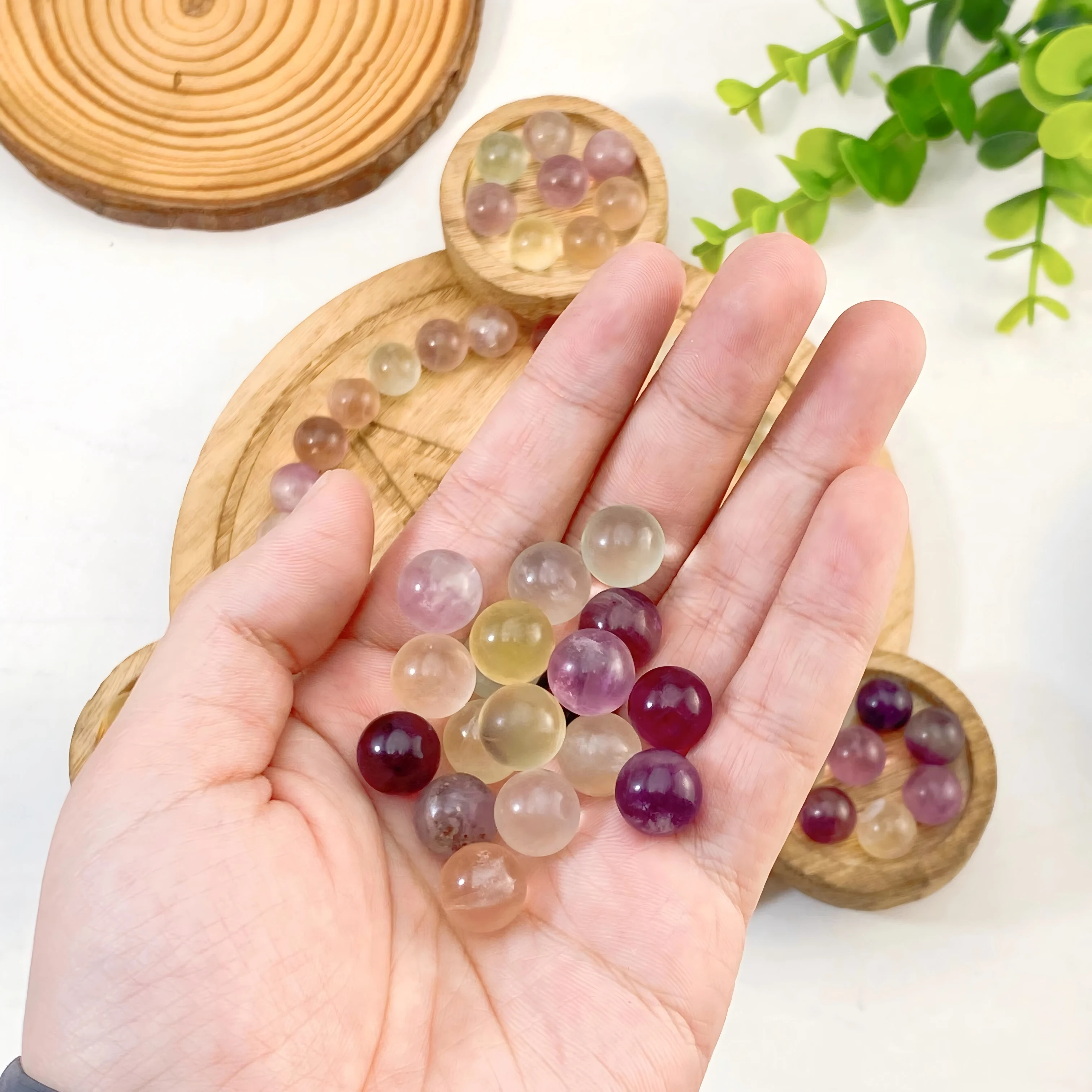 Random 10PCS High Quality Mini Fluorite Ball Decoration Natural Crystal Raw Stone,Birthday Gift,Scene Decoration.