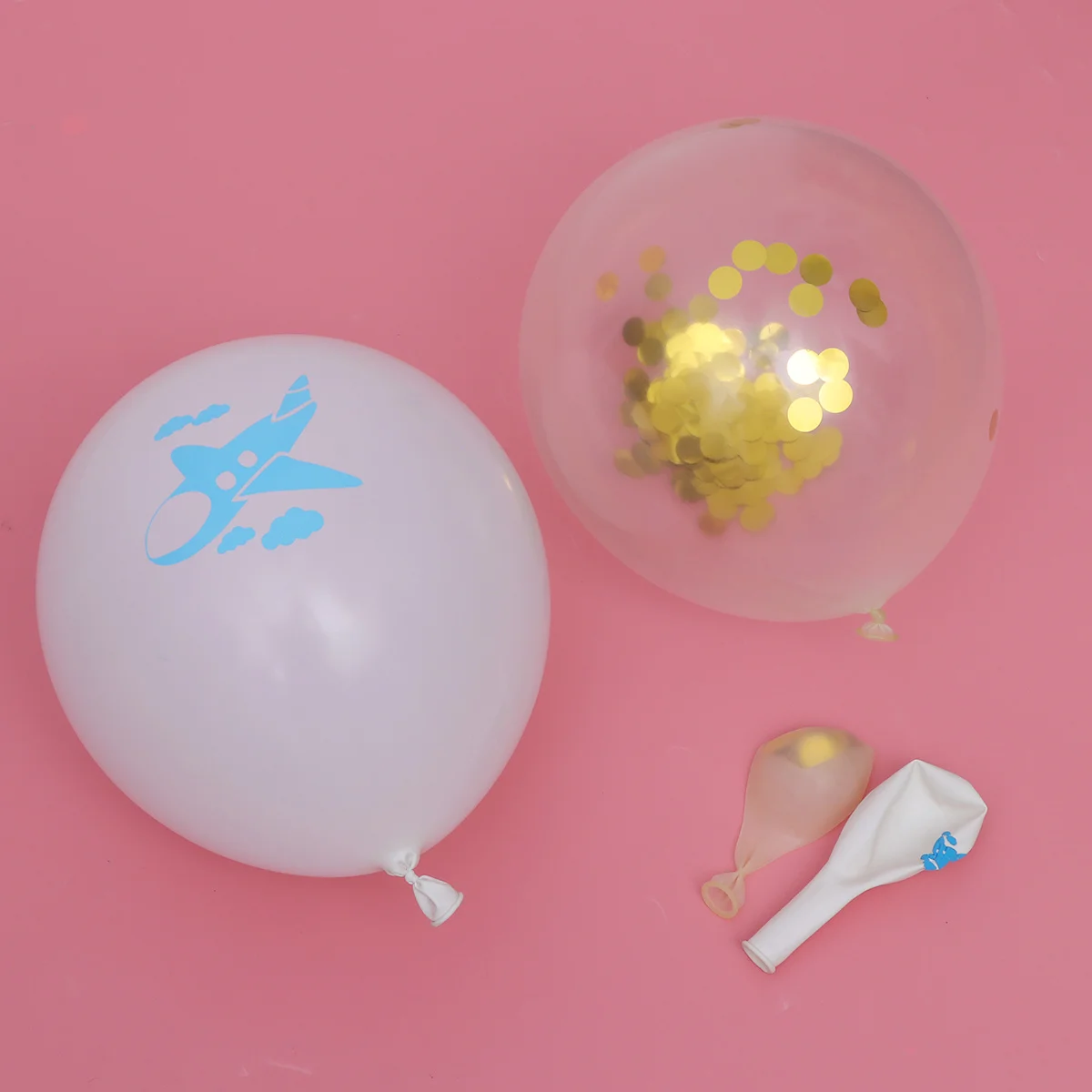 

10Pcs 12 Inches Latex Balloons Sequins Balloons Cartoon Airplane Party Decorations White Golden Stylish