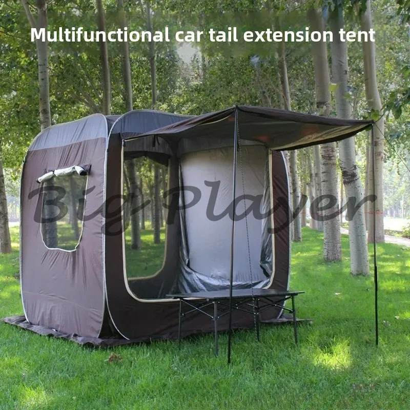 

Car Rear Extended Tent Automatic Pop Up 4-6 Person Self Driving Outdoor Camping Shelter SUV Beach Canopy Fishing Awning Pergola