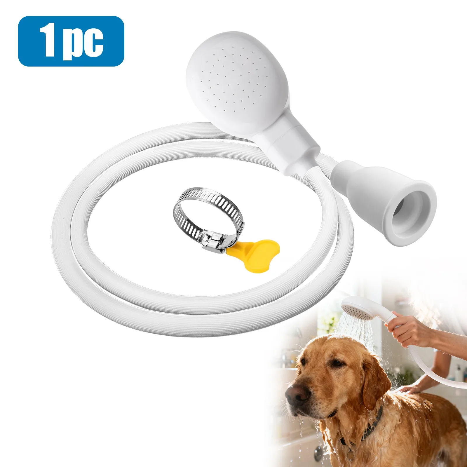 

Handheld Faucet Shower Head Hose Sink Sprayer for Dog Cat Pet Hair Washing 3.6ft