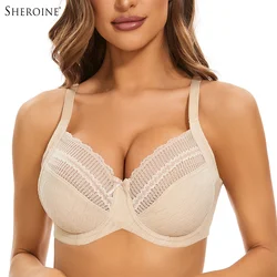 Sheroine Women's Full Coverage Minimizer Underwire Bra Unlined Plus Size Non-Padded Ultrathin Everyday Soft Bras