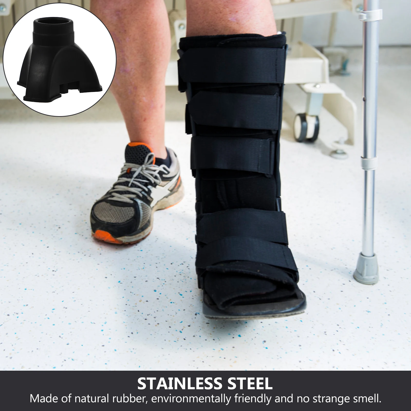 

2 Pcs Anti-slip Rubber Foot Cover Walking Stick Trekking Cane Tip Protector Crutch Supplies Travel Hiking Pole Tips