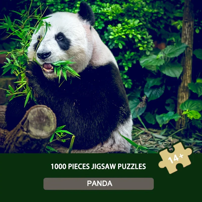 

1000PCS Panda Paradise Puzzle 50x70cm Giant Panda Family in Bamboo Forest, Eco-Friendly Recycled Pieces, Zen Garden Decor