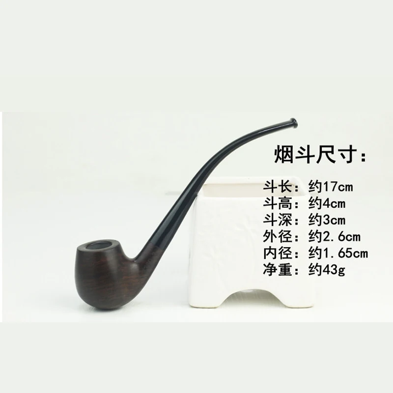 17cm High Quality Black Wood/Plastic Pipe Women Long Pipe 3mm Filter Smoking Cigarettes Tobacco