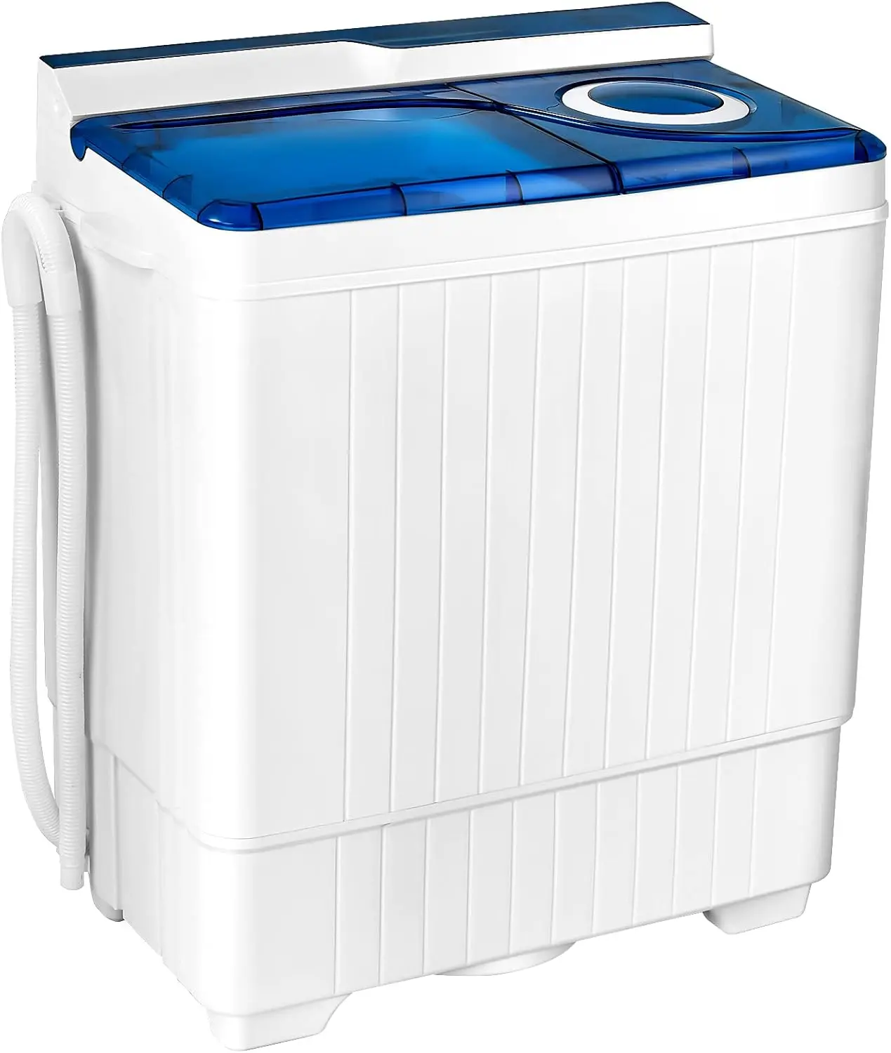 Washing Machine Semi-automatic, Twin Tub Washer with Spin Dryer, 26lbs Capacity, Built-in Drain Pump, Portable Laundry Washer, C