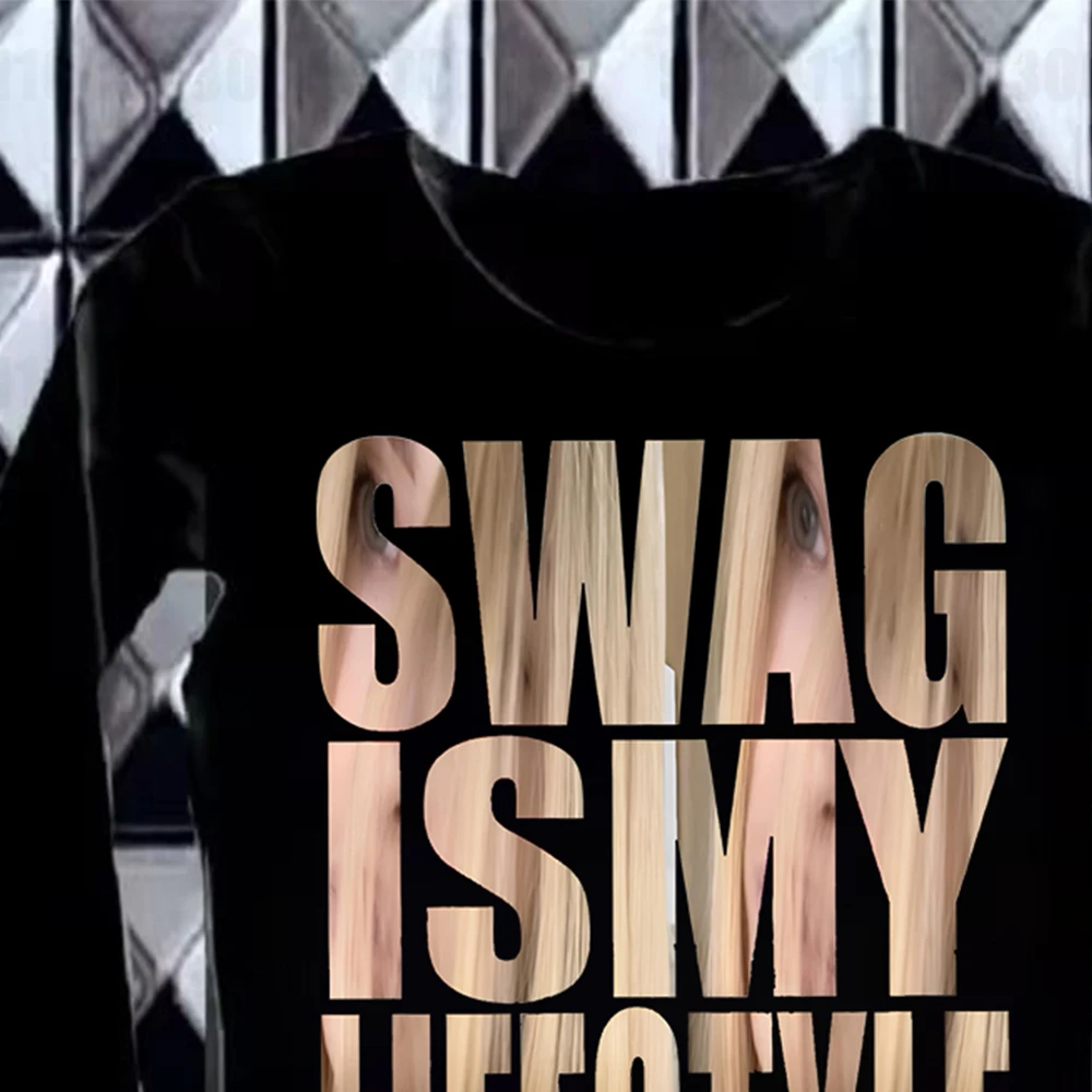 Camouflage Retro Brief Muster Langarm T-Shirt Slim Fit Punk Y2K Top High Street Style Stadt Harajuku Rock Damen T-Shirt