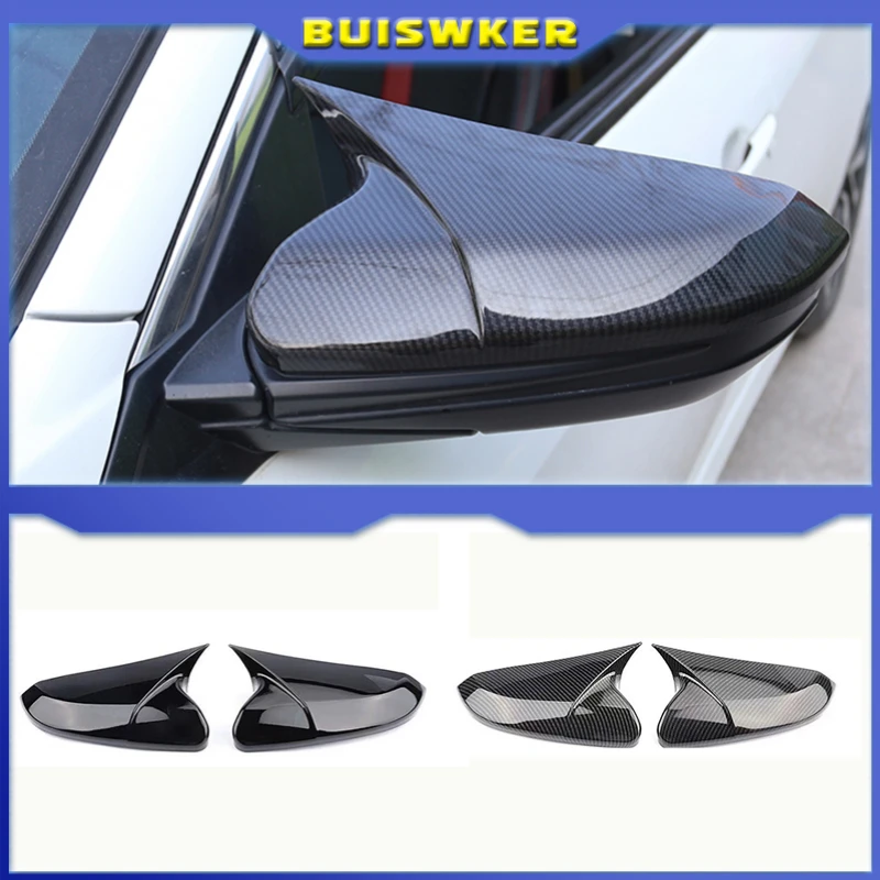 Horn Shape ABS Carbon Fiber Style Rear View Side Mirror Cover Rearview Caps For Honda For Civic 10th 2016 2017 2018 2019 2020