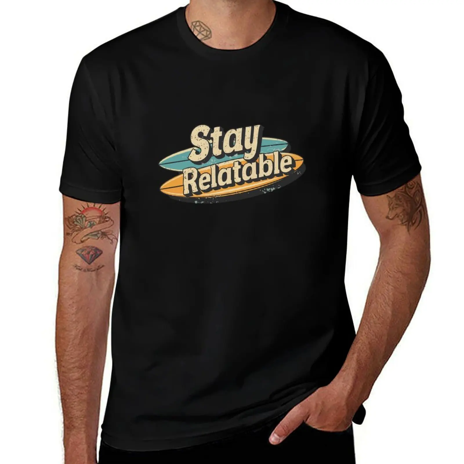T-shirt Stay Relatable en coton basique anti-rétrécissement