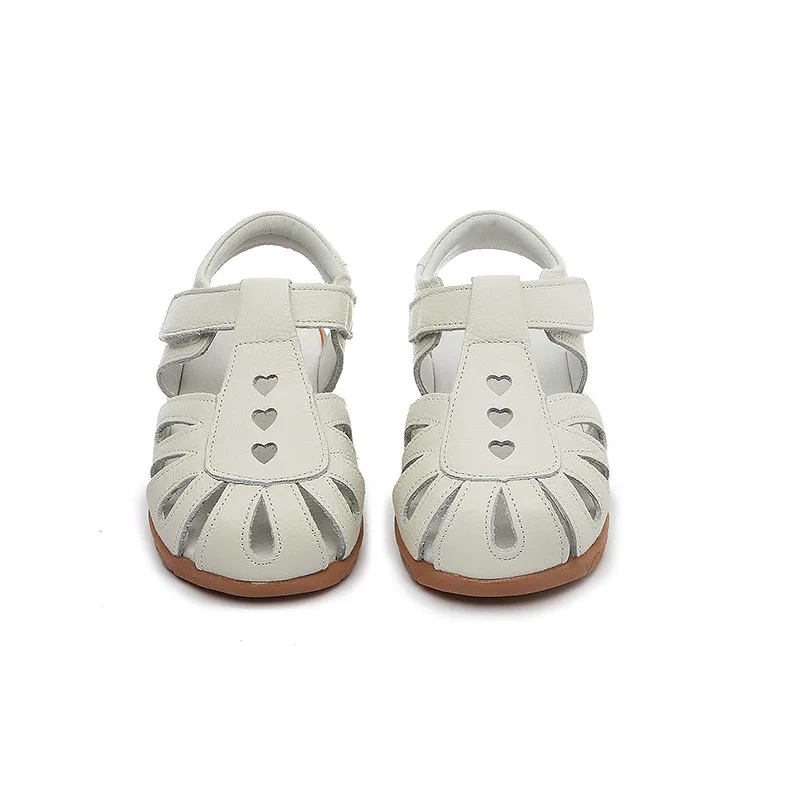 Comfortable children's sandals 2026 new summer perforated toe cap breathable boys' and girls' leather shoes kids