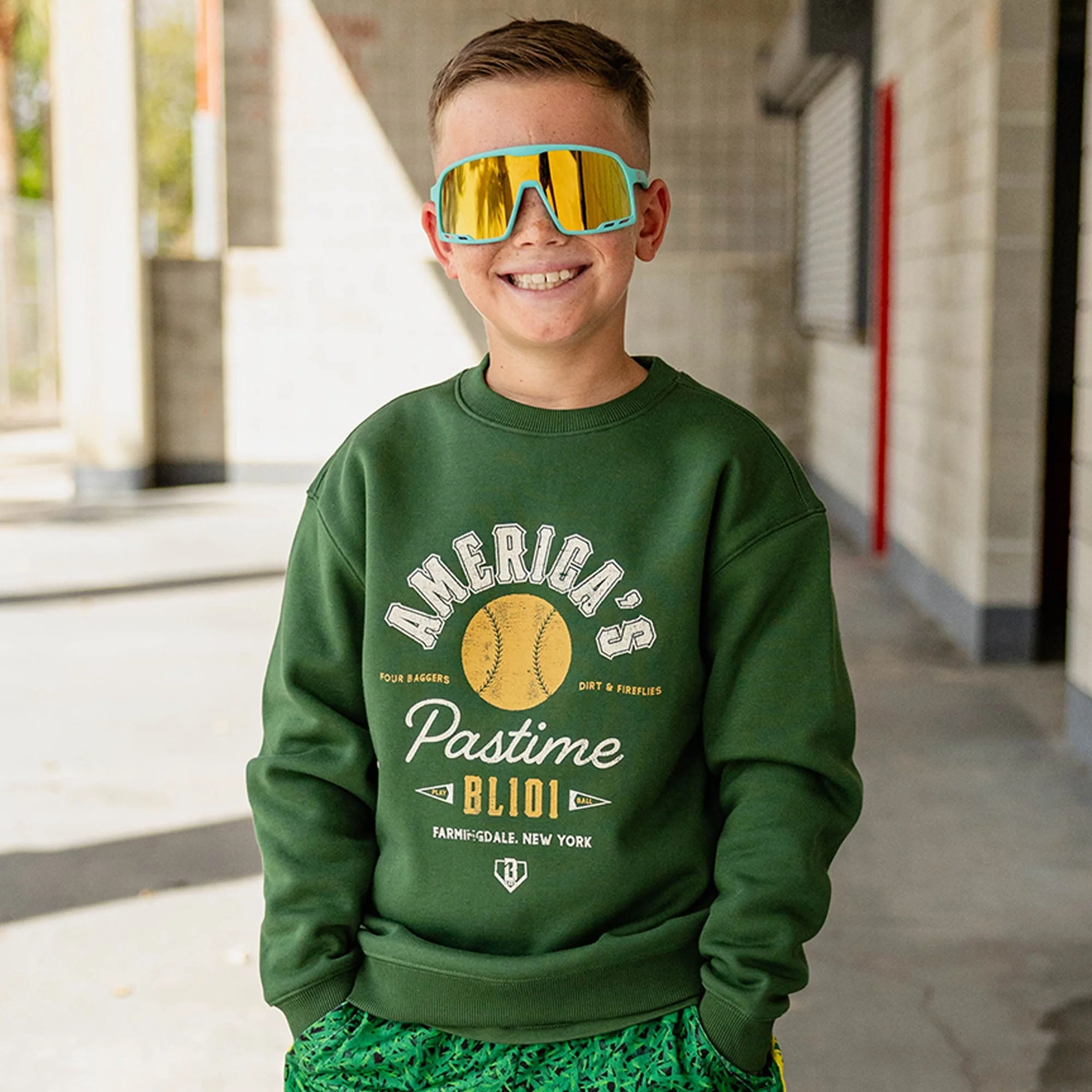 

2026 Spring New Kids' Inner Velvet Rainy Season Warm Hoodie Baseball Lifestyle 101 Youth Sports Loose Large Long Sleeve Hoodie