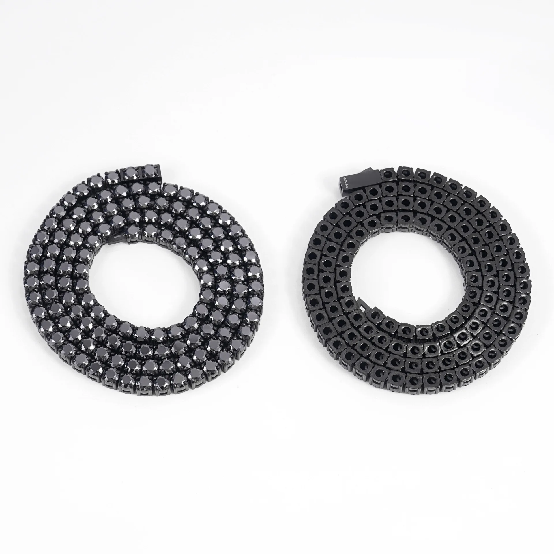 

New 2-5mm 316L stainless steel with black Moissanite tennis chain Hip Hop bracelet for men and women