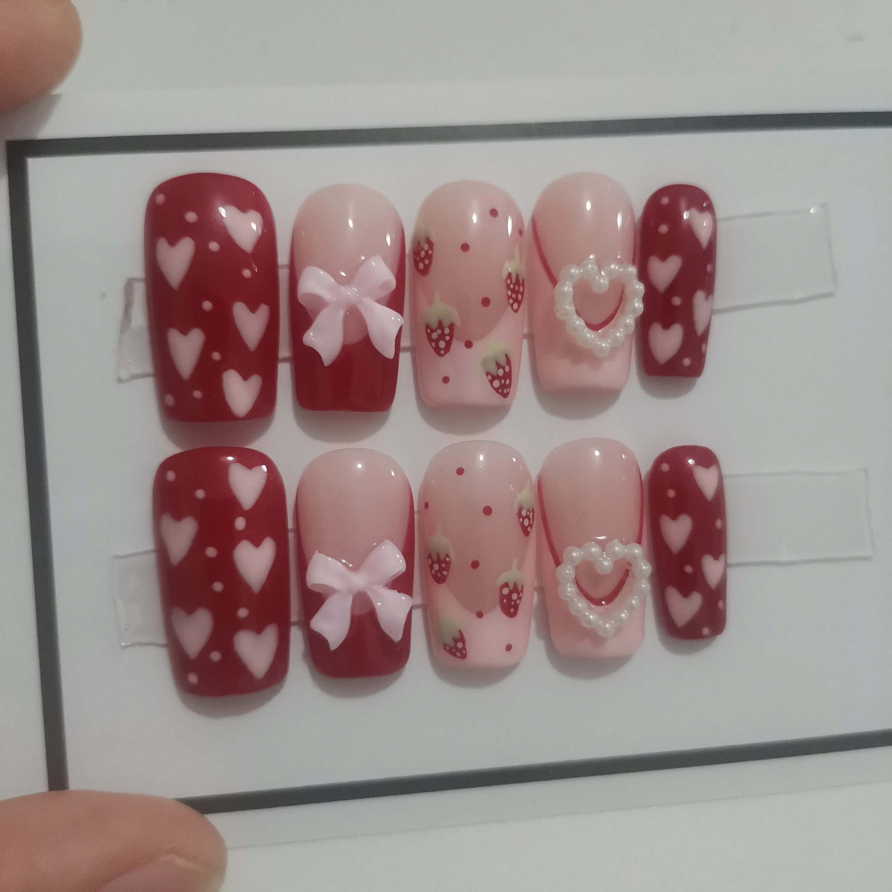 Wholesale 10pcs Hand Painted Gel Press Nails Beautiful Luxury Customized Design handmade press on nails