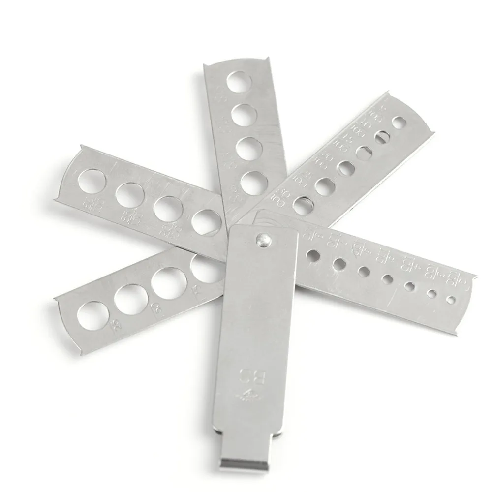 

Professional Stainless Steel Diamond Fan Gauge Silver Stone Measuring Tool Gem Fan Gauge Stone Size Measurement