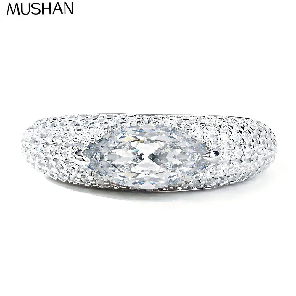 

MuShan Brand Jewelry 925 Sterling Silver Necklace Moissanite Diamond Modern Engagement Ladies Rhodium Plated MST Patent Pendant