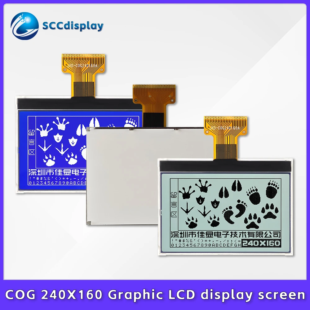 display-lcd-cog-240160-com-luz-de-fundo-sjxd240160cog-controle-de-driver-st7586s-tela-grafica-monocromatica-de-matriz-de-pontos-240x160