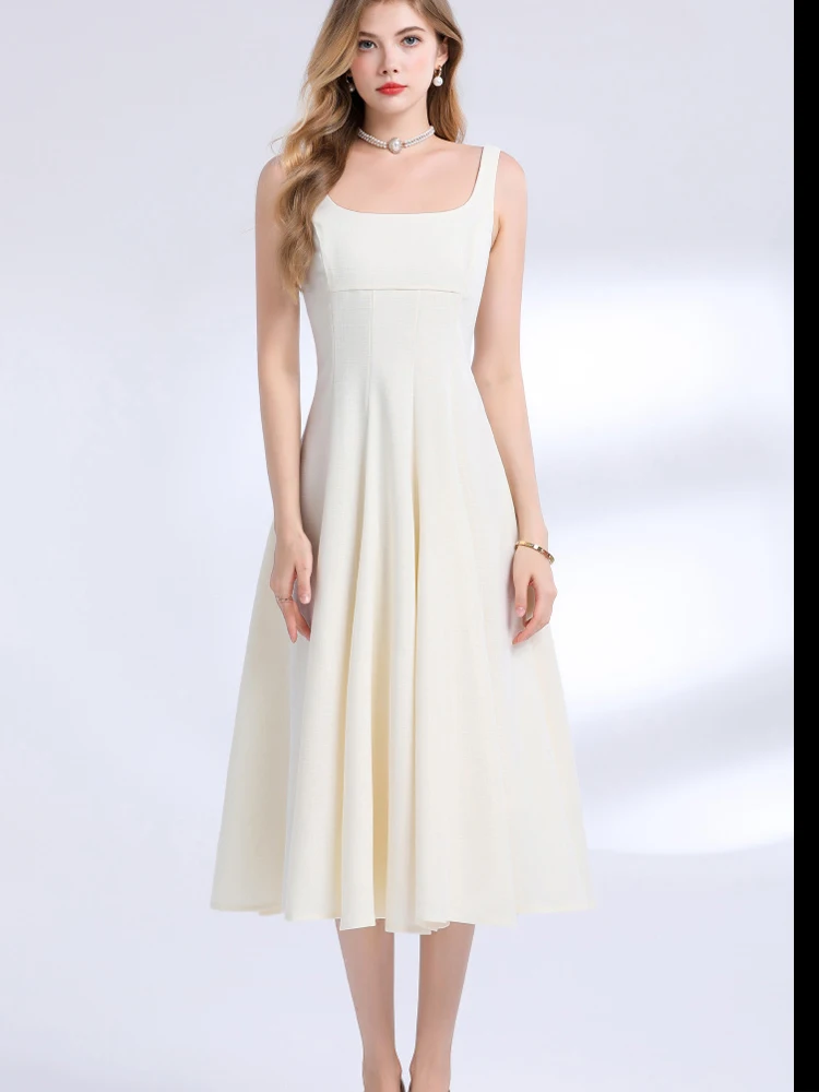 

Elegant Slim Fit Camisole A-Line Dress 2025 Summer New Fashionable Women'S Clothing