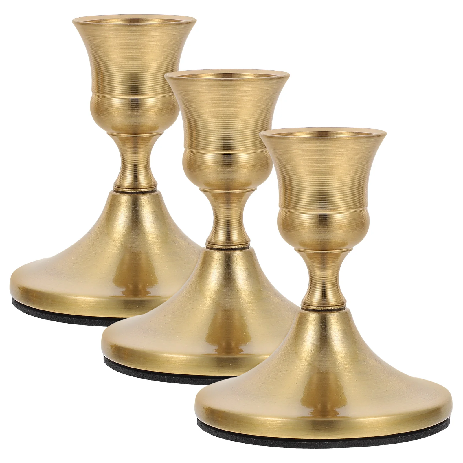 

3pcs Metal Holder Vintage Style Candlestick Decorative Tabletop Centerpiece For Pillar Taper Candles Household Party
