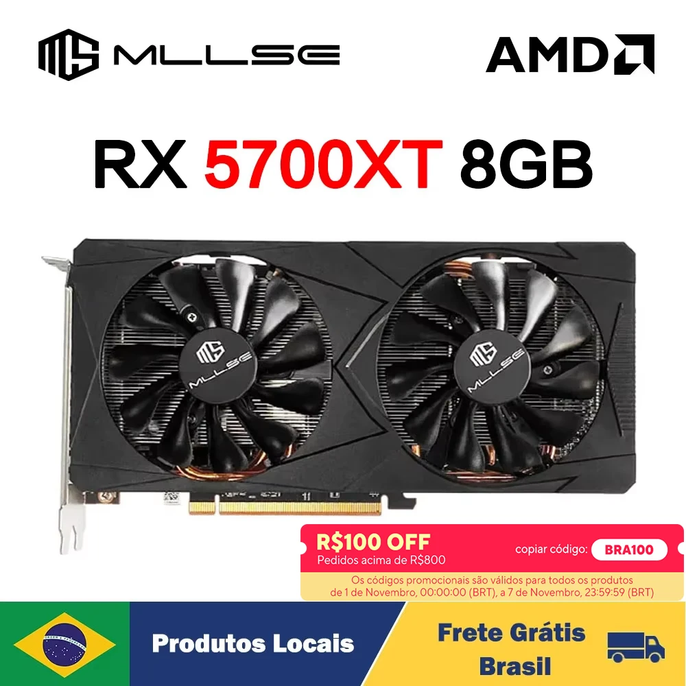 MLLSE AMD RX5700XT 8GB Graphics Card Placa De Video GPU GDDR6 256-bit 7nm Game Support Desktop CPU Video Card rx 5700xt 8gb