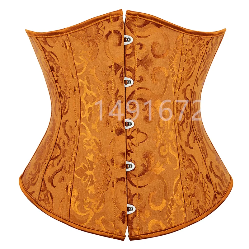 

Corset Underbust Sexy Waist Cincher Vintage Corselet Top Lace Women Gothic Plus Size Victorian Costume Yellow Gold Fashion