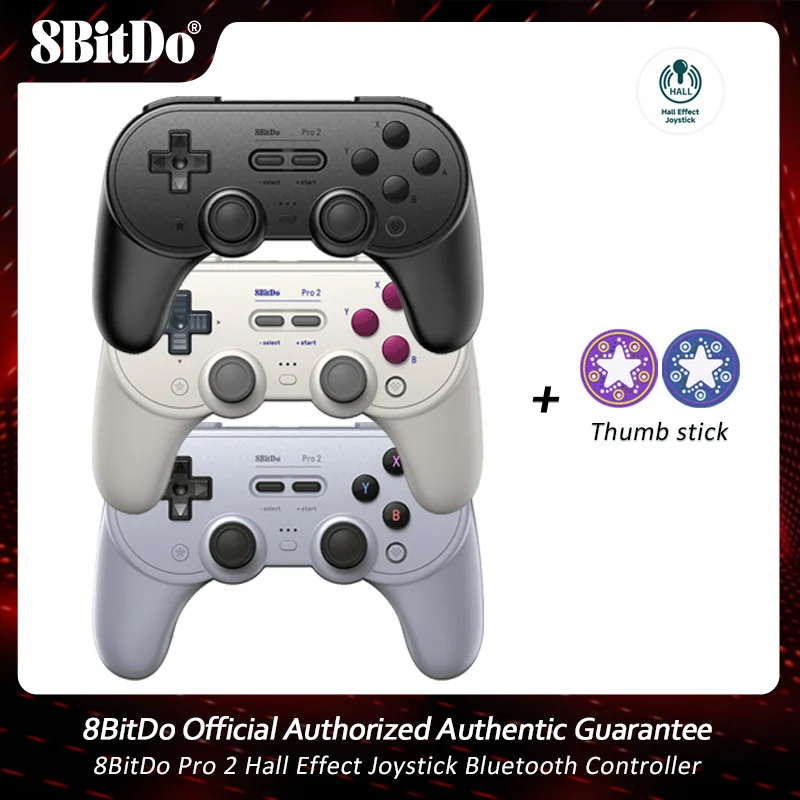 

8BitDo Pro 2 Bluetooth Gamepad Controller with Hall Effect Joystick for Nintendo Switch,PC,macOS,Android,Steam Deck&Raspberry Pi