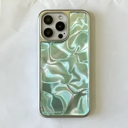 The New Water Ripple Is Suitable for iphone 16 Phone Case 15promax Silver Frame 14pro All Inclusive and 13 12 Protective Covers