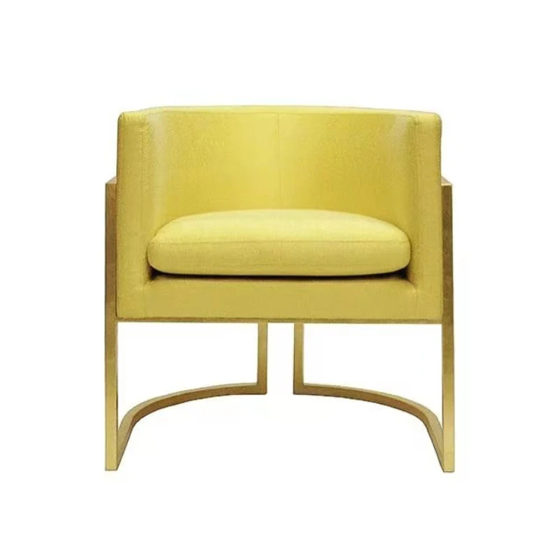 

Yellow Flannel Couch Living Room Reception Chair